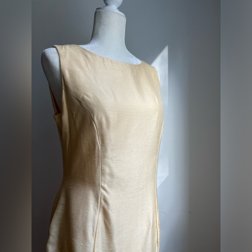 Vintage 90s Butter Yellow Wiggle Dress M